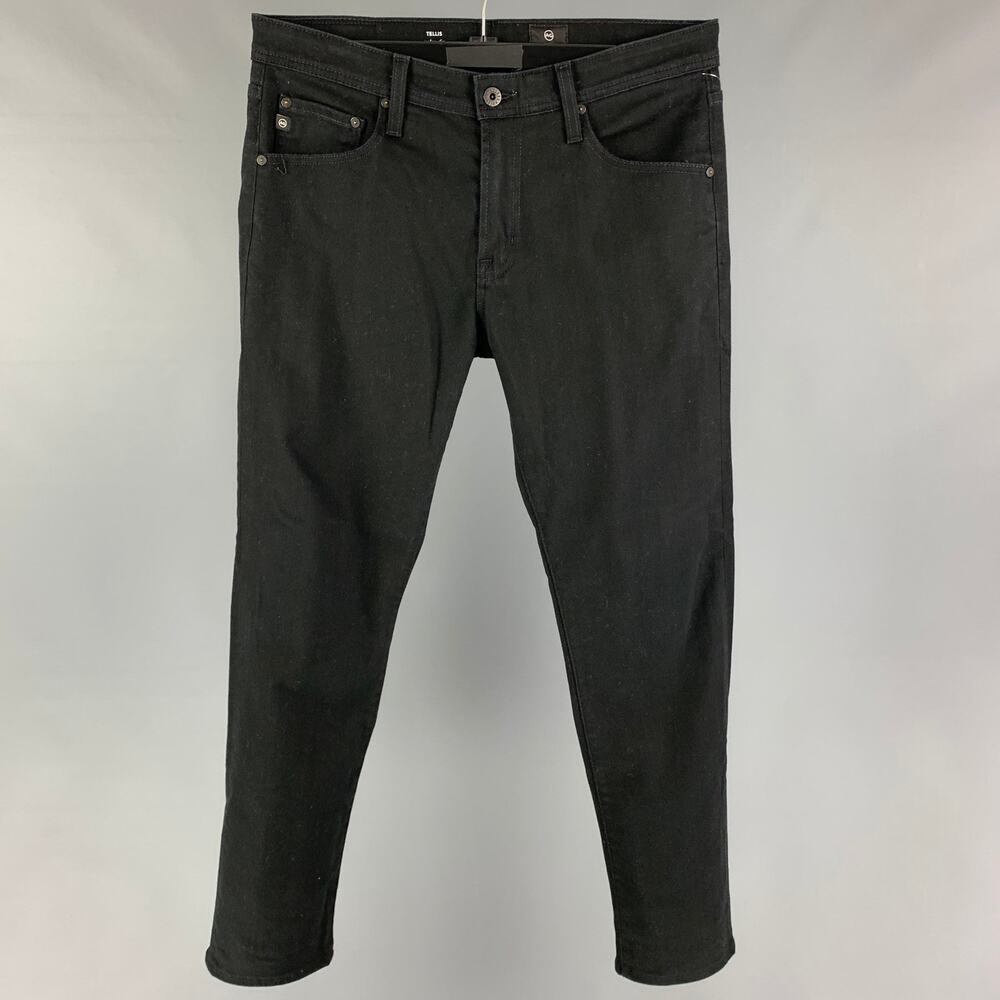 ADRIANO GOLDSCHMIED Size 32 Black Cotton Polyurethane Slim Jeans